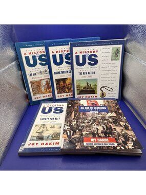 A History of US Joy Hakim Set of 5 Ex‑Library Homeschool Classroom Teaching Text
